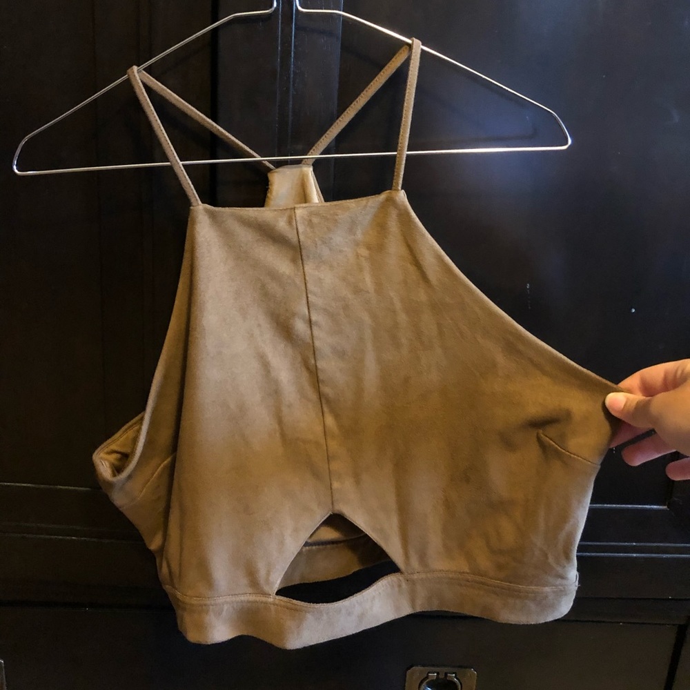 Suede looking crop top